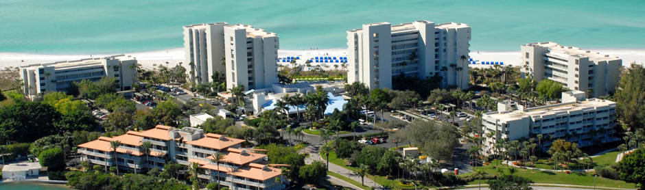 Looking down on the Longboat Key Club and resort. A great place for your tennis holiday in Florida. 
