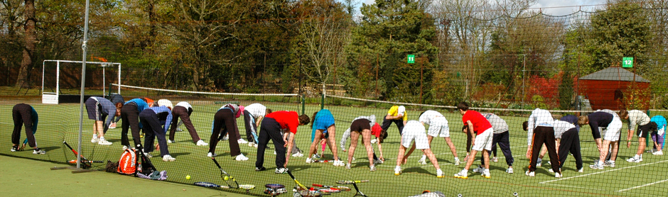 Warming up at the London Tennis Camp