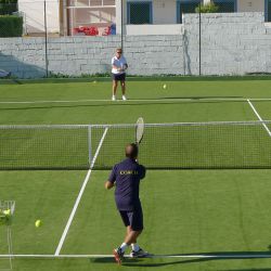 Basic drill on the Improver tennis holiday, Algarve