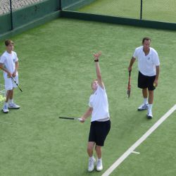 Serve practice on the tennis courts, Algarve