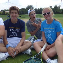 Friends at the tennis camp