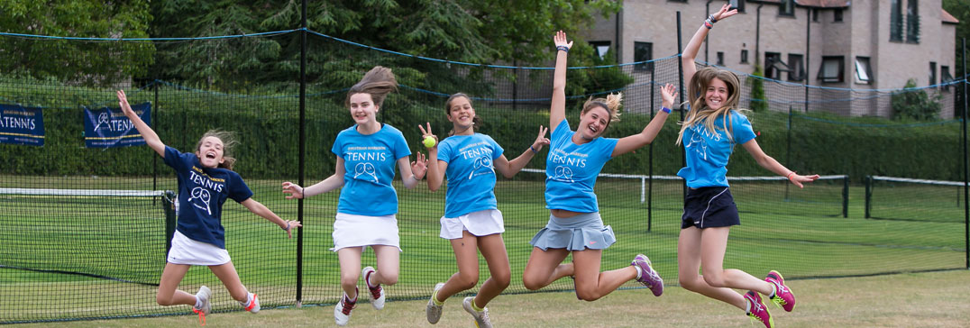 Girls enjoying the tennis camp