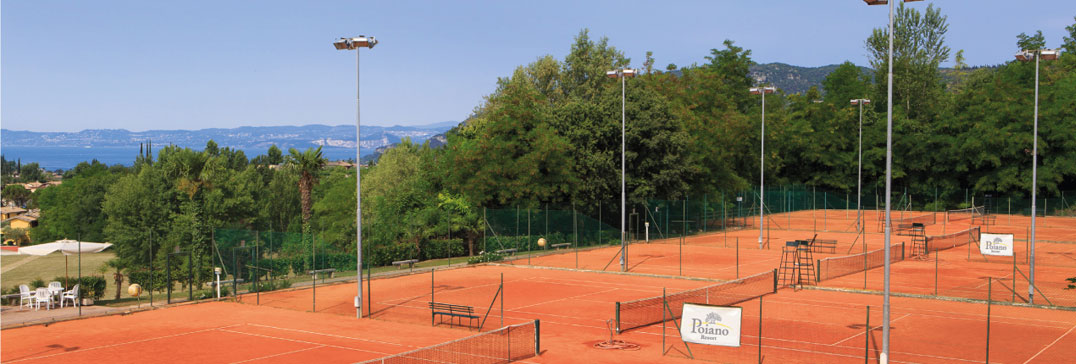 The tennis courts at Lake Garda