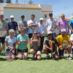 Social tennis group in the sun, Algarve